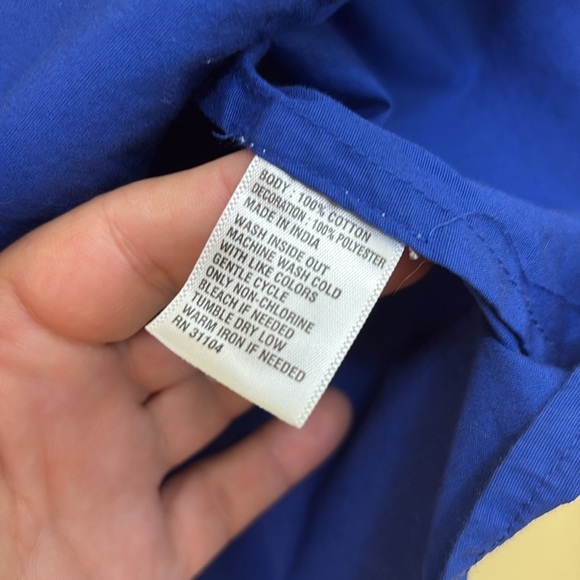 Crown & Ivy | Blue Embroidered Split Neck Tassel Tie Long Sleeve Bohemian Top M - Picture 14 of 16